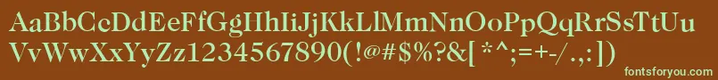 Шрифт CaslonMediumRegular – зелёные шрифты на коричневом фоне