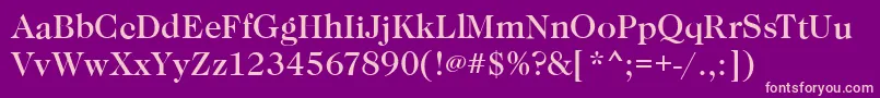 CaslonMediumRegular Font – Pink Fonts on Purple Background