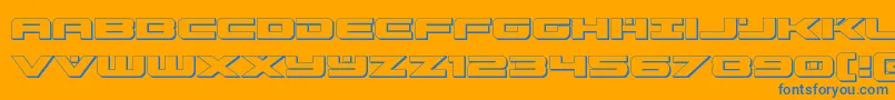 predataur3d Font – Blue Fonts on Orange Background