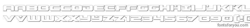 predataur3d-fontti – harmaat kirjasimet valkoisella taustalla
