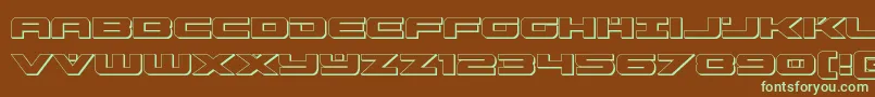 predataur3d-fontti – vihreät fontit ruskealla taustalla