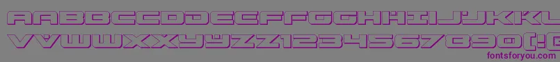 フォントpredataur3d – 紫色のフォント、灰色の背景