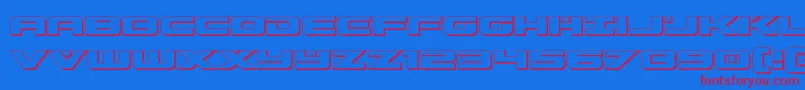 predataur3d Font – Red Fonts on Blue Background