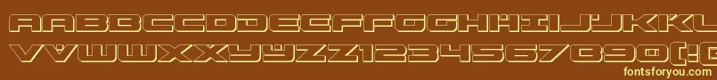 predataur3d Font – Yellow Fonts on Brown Background