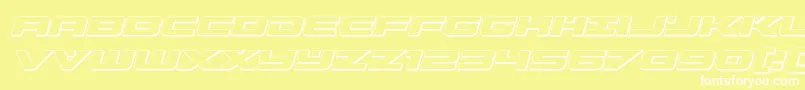 predataur3dital-Schriftart – Weiße Schriften auf gelbem Hintergrund