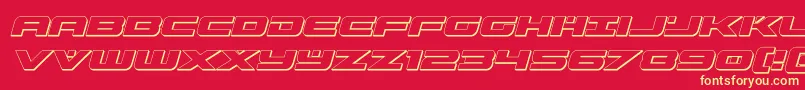 predataur3dital Font – Yellow Fonts on Red Background
