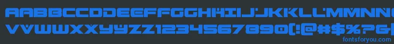 predataurcond Font – Blue Fonts on Black Background