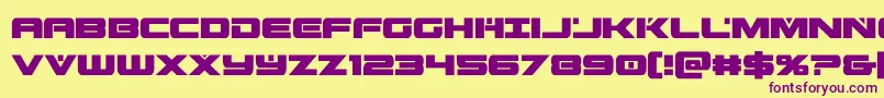 predataurcond Font – Purple Fonts on Yellow Background