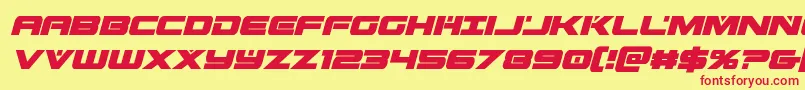 predataurcondital Font – Red Fonts on Yellow Background