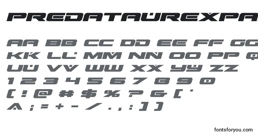Predataurexpanditalフォント–アルファベット、数字、特殊文字