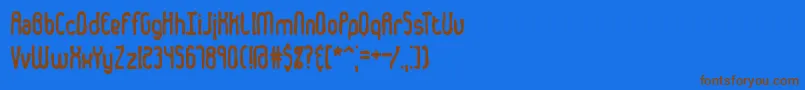 Dented Font – Brown Fonts on Blue Background