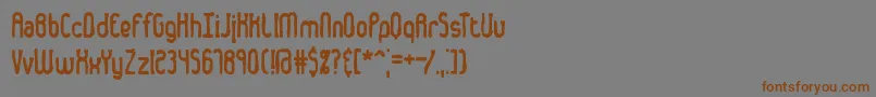 Dented Font – Brown Fonts on Gray Background