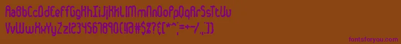 Шрифт Dented – фиолетовые шрифты на коричневом фоне