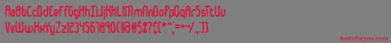 Dented Font – Red Fonts on Gray Background