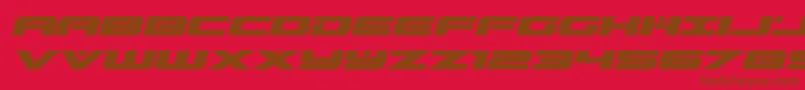 predataurexpandital-Schriftart – Braune Schriften auf rotem Hintergrund