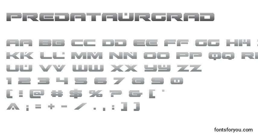 A fonte Predataurgrad – alfabeto, números, caracteres especiais