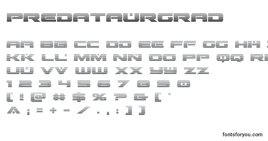 Шрифт Predataurgrad (137262) – алфавит, цифры, специальные символы