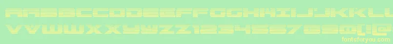 predataurgrad-fontti – keltaiset fontit vihreällä taustalla
