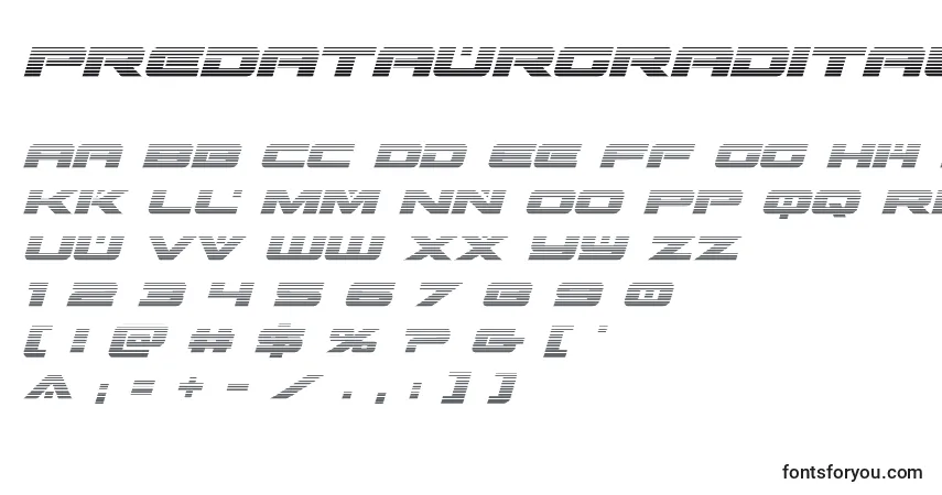 Czcionka Predataurgradital (137264) – alfabet, cyfry, specjalne znaki