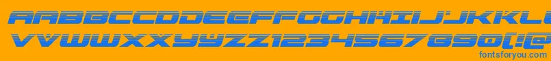 predataurhalfital Font – Blue Fonts on Orange Background