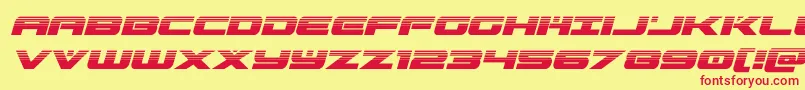 predataurhalfital-Schriftart – Rote Schriften auf gelbem Hintergrund
