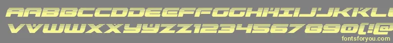 predataurhalfital-Schriftart – Gelbe Schriften auf grauem Hintergrund