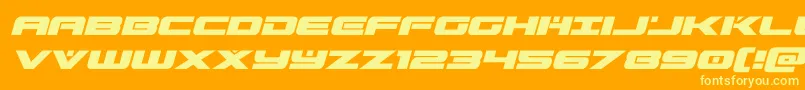 predataurital-fontti – keltaiset fontit oranssilla taustalla