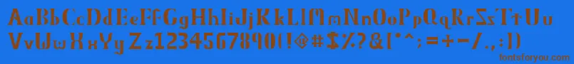 ObeliskMmxv-fontti – ruskeat fontit sinisellä taustalla