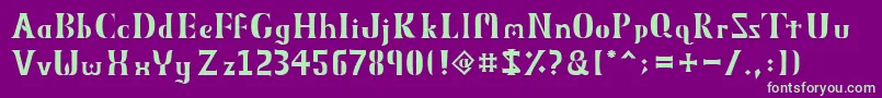 ObeliskMmxv-fontti – vihreät fontit violetilla taustalla