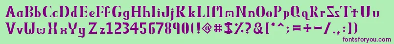 ObeliskMmxv Font – Purple Fonts on Green Background