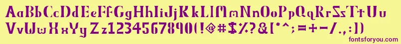 ObeliskMmxv Font – Purple Fonts on Yellow Background