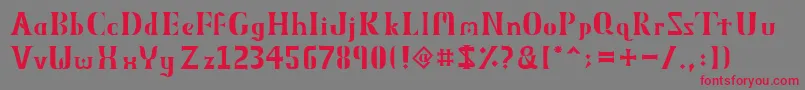 ObeliskMmxv-Schriftart – Rote Schriften auf grauem Hintergrund