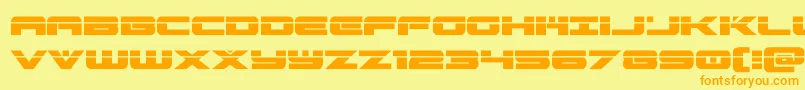 predataurlaser-fontti – oranssit fontit keltaisella taustalla