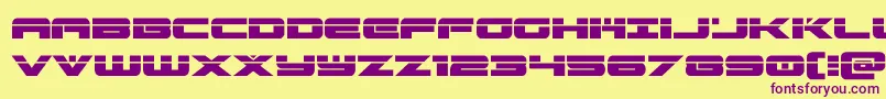 predataurlaser-fontti – violetit fontit keltaisella taustalla