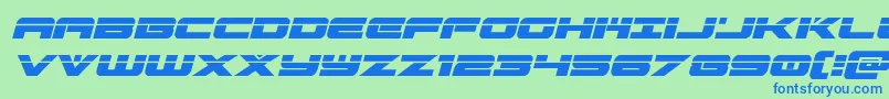 predataurlaserital Font – Blue Fonts on Green Background