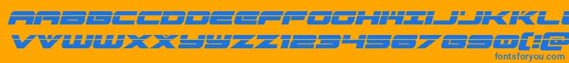 Шрифт predataurlaserital – синие шрифты на оранжевом фоне