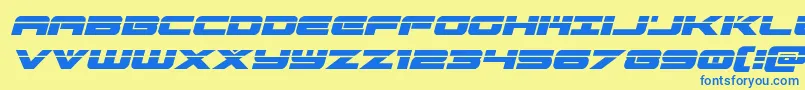 predataurlaserital Font – Blue Fonts on Yellow Background
