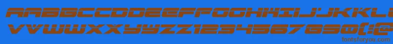 predataurlaserital Font – Brown Fonts on Blue Background