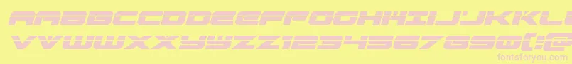 predataurlaserital Font – Pink Fonts on Yellow Background