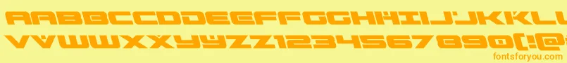 predataurleft Font – Orange Fonts on Yellow Background