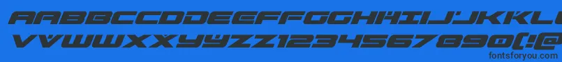 predataursuperital Font – Black Fonts on Blue Background