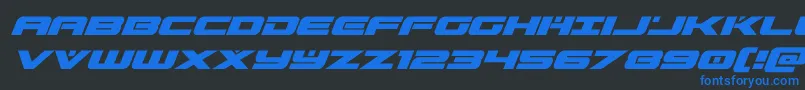 predataursuperital Font – Blue Fonts on Black Background