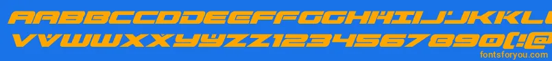 predataursuperital Font – Orange Fonts on Blue Background