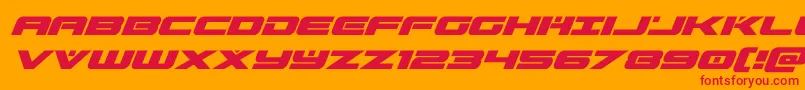 フォントpredataursuperital – オレンジの背景に赤い文字