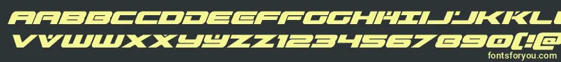 predataursuperital Font – Yellow Fonts on Black Background