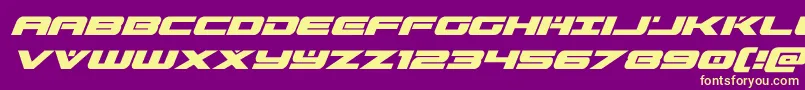predataursuperital Font – Yellow Fonts on Purple Background