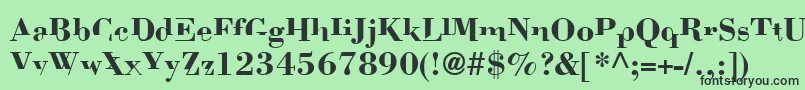 フォントBodonimutant – 緑の背景に黒い文字