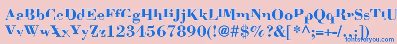 フォントBodonimutant – ピンクの背景に青い文字