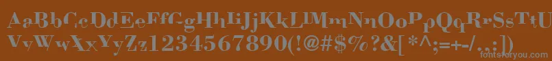 フォントBodonimutant – 茶色の背景に灰色の文字