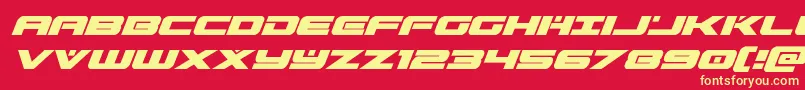 predataursuperital Font – Yellow Fonts on Red Background